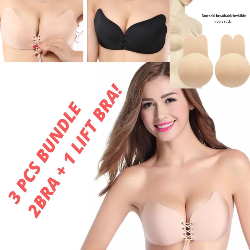 Adhesive Push up Strapless Bra